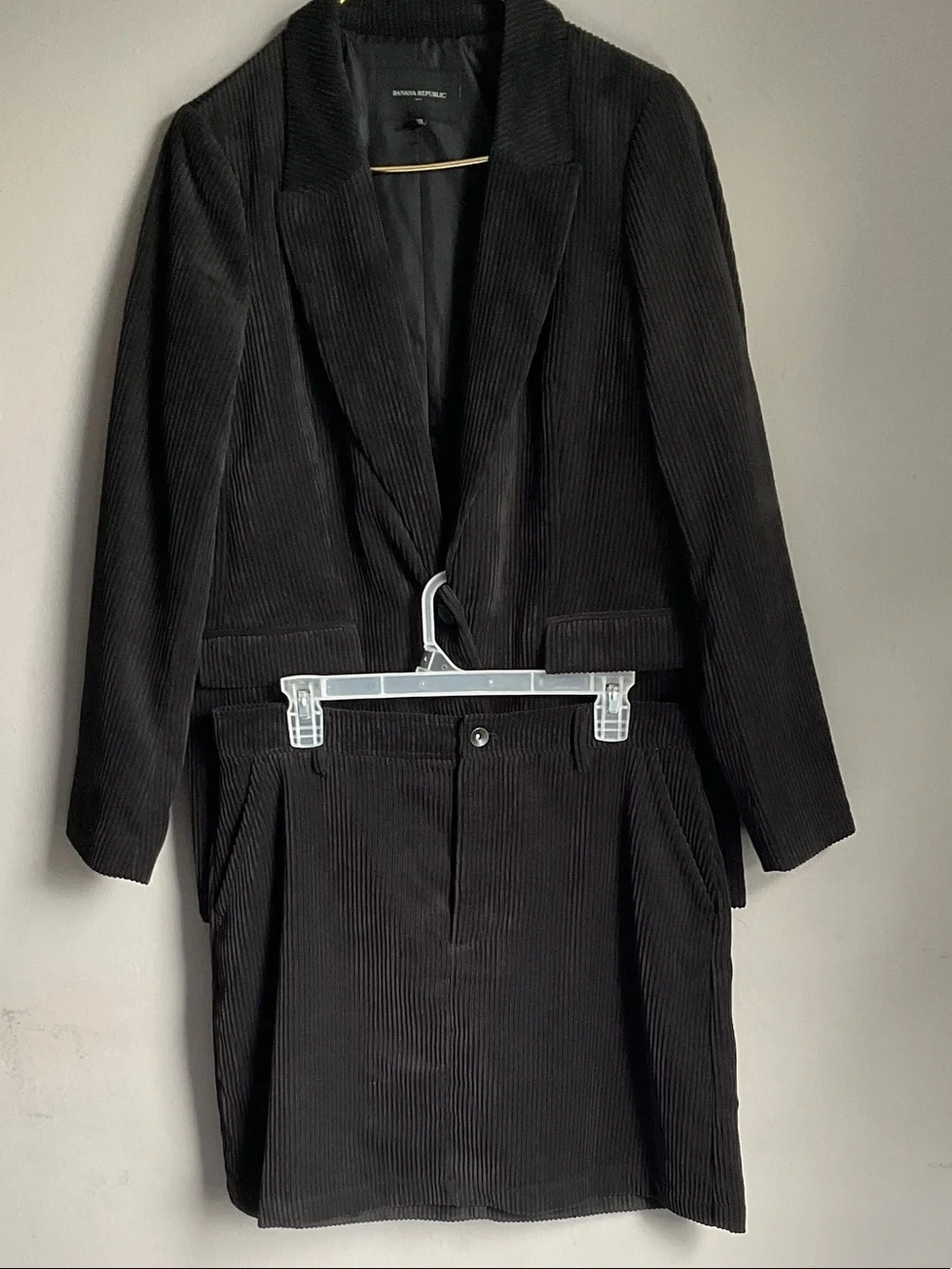 Banana Republic Black Corduroy Blazer with Matching Skirt